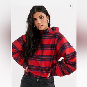 Red plaid ASOS top